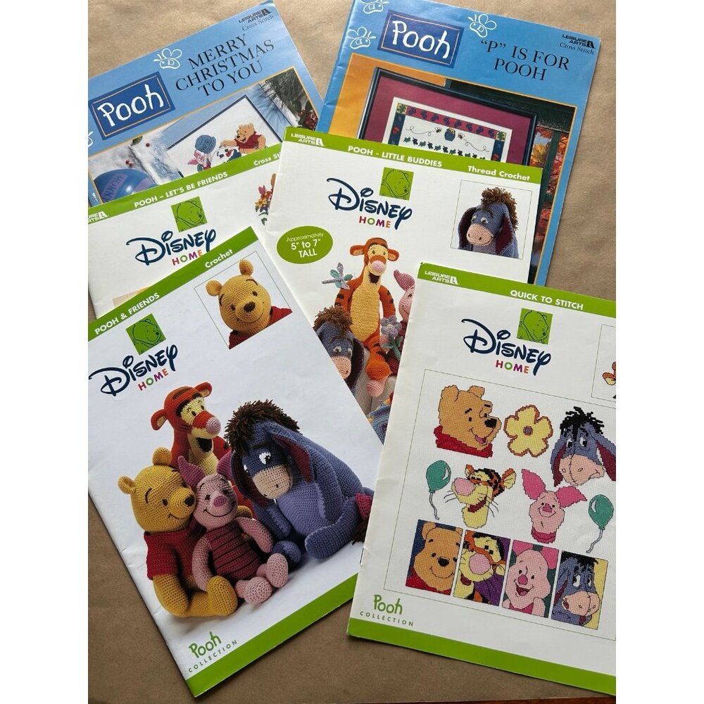 Pooh Collection Disney Cross Stitch, Crochet Patterns. Set of 6 Books!